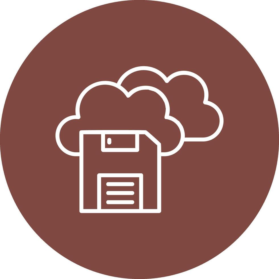 Save To Cloud Line Multi Circle Icon vector