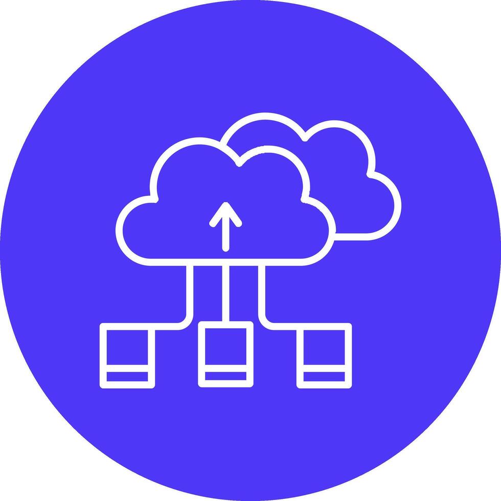 Cloud Storage Line Multi Circle Icon vector