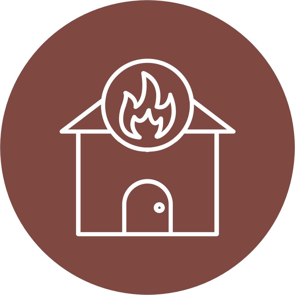 Home Fire Line Multi Circle Icon vector