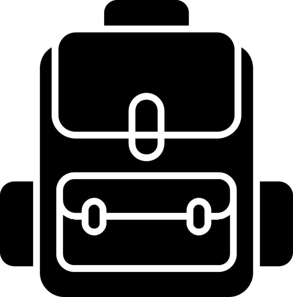 icono de glifo de mochila vector