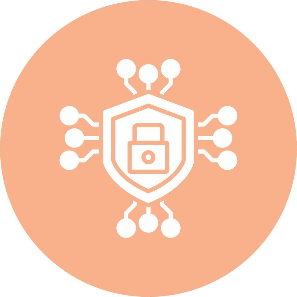 Data Encryption Glyph Multi Circle Icon vector