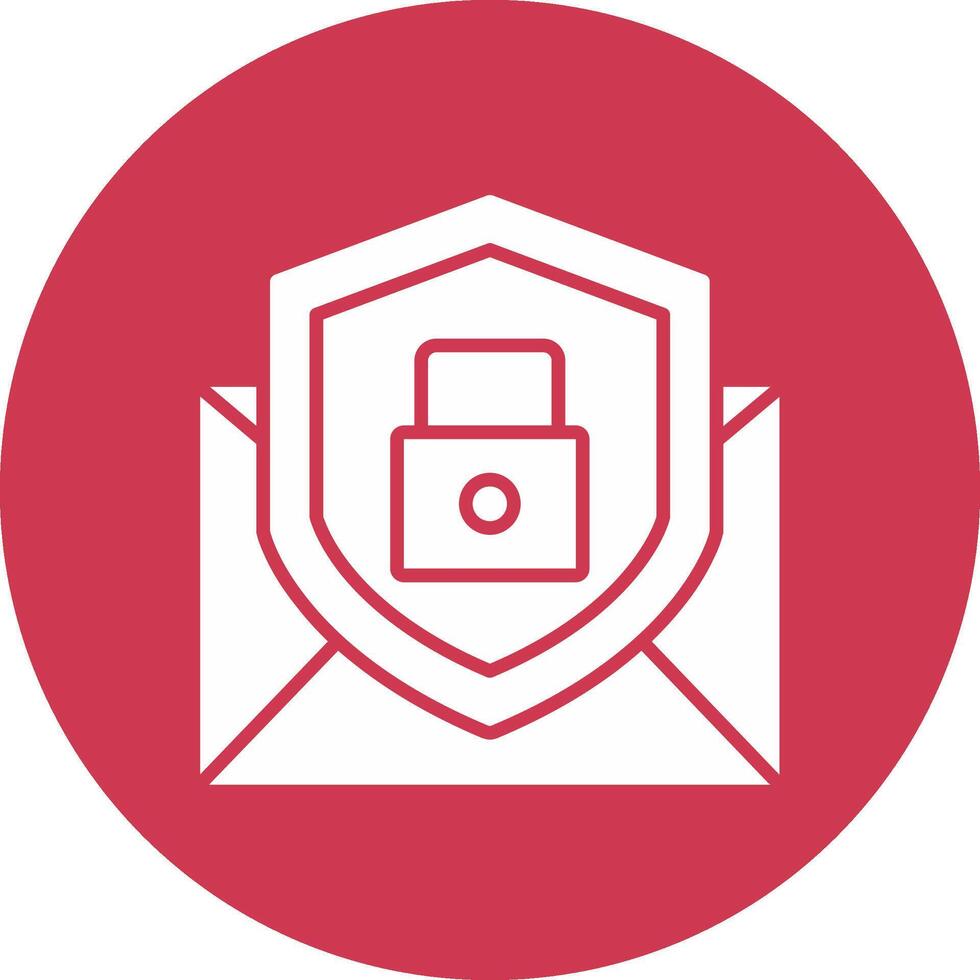 Email Protection Glyph Multi Circle Icon vector