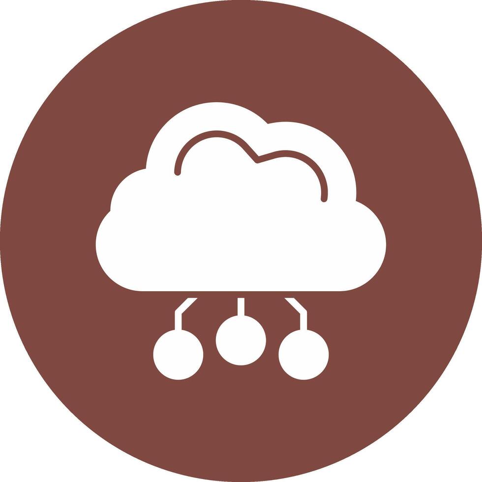 Digital Cloud Glyph Multi Circle Icon vector
