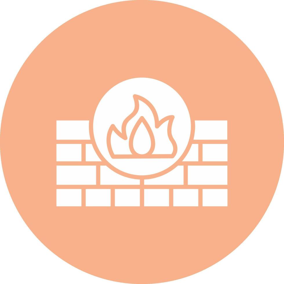 Firewall Glyph Multi Circle Icon vector