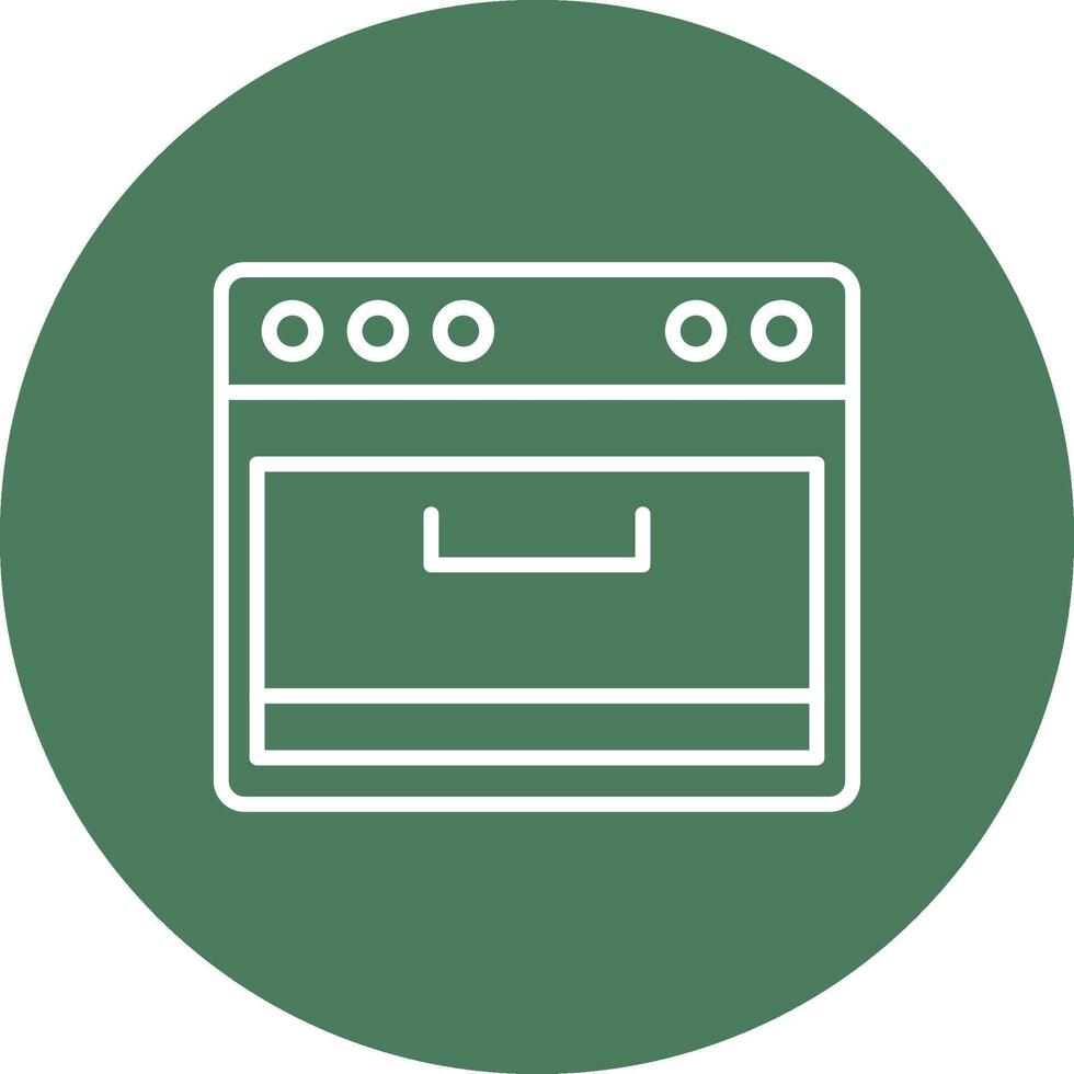 Cooking Stove Line Multi Circle Icon vector