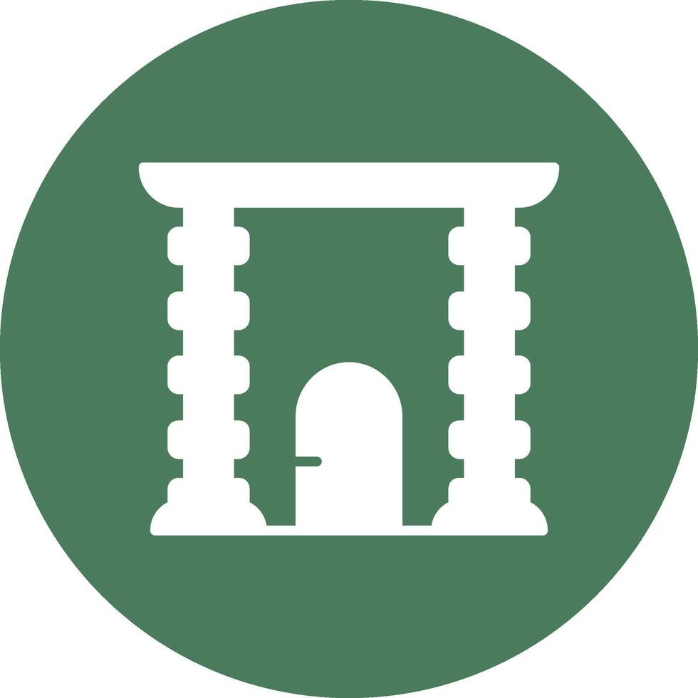Archway Glyph Multi Circle Icon vector
