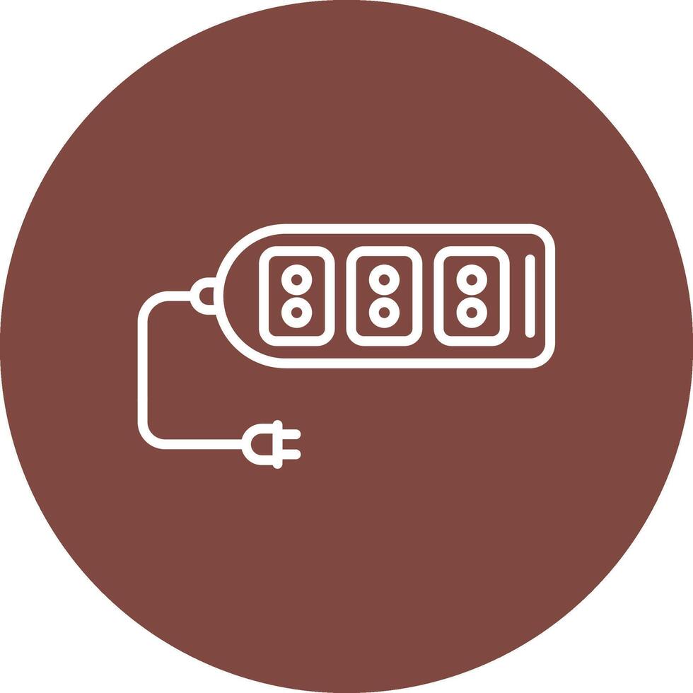 Extension Cable Line Multi Circle Icon vector