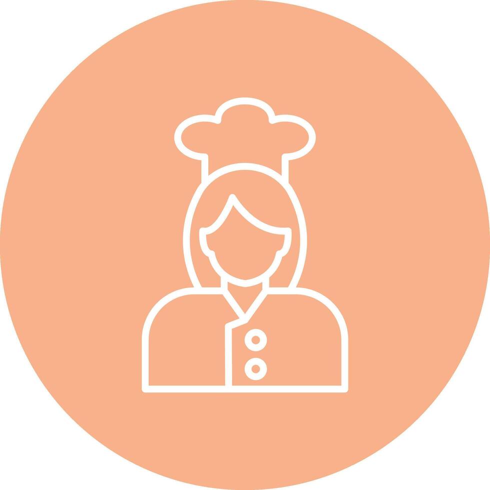 cocinero línea multi circulo icono vector