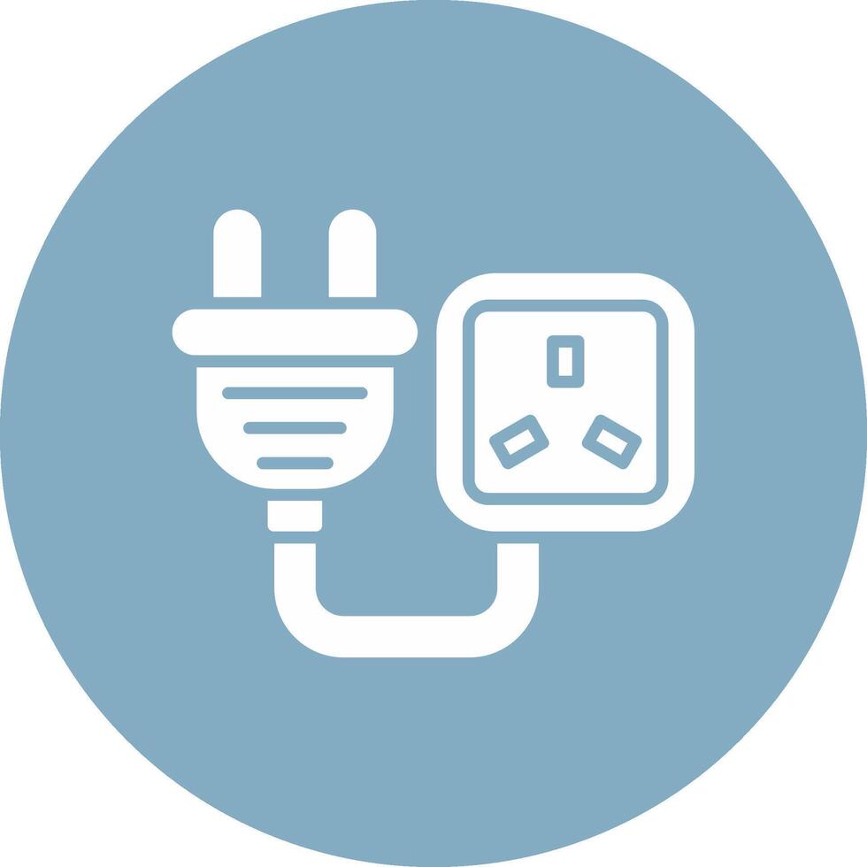 Wall Plug Glyph Multi Circle Icon vector