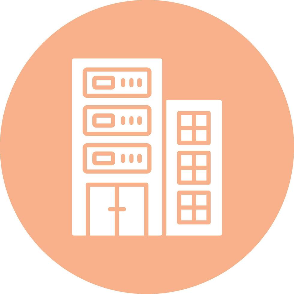 Data Center Glyph Multi Circle Icon vector