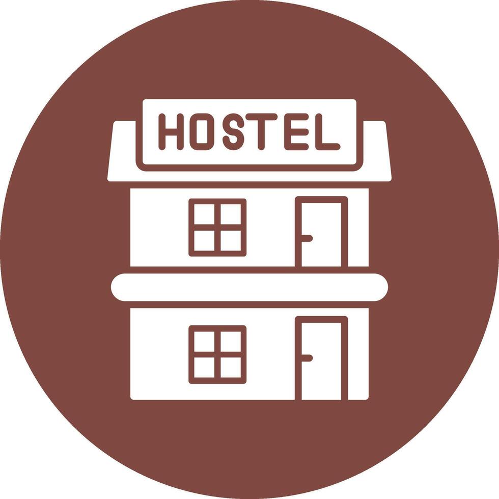 Hostel Glyph Multi Circle Icon vector