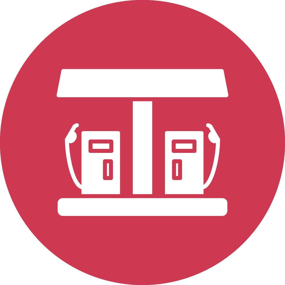 Gas Station Glyph Multi Circle Icon vector