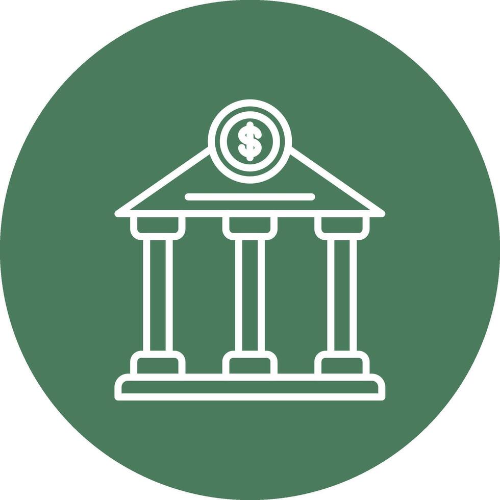 Bank Line Multi Circle Icon vector