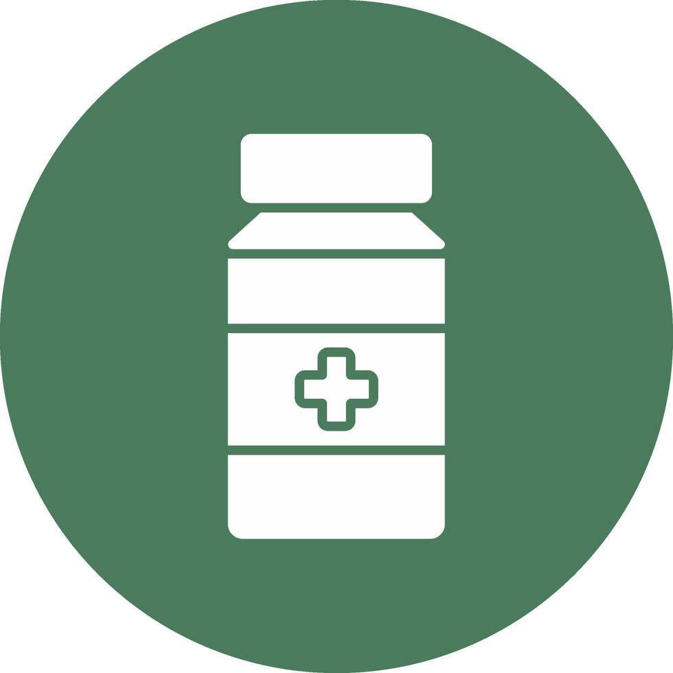 Pill Jar Glyph Multi Circle Icon vector