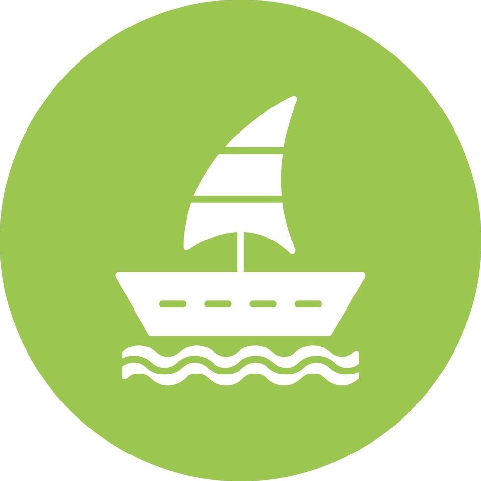 Sailing Boat Glyph Multi Circle Icon vector