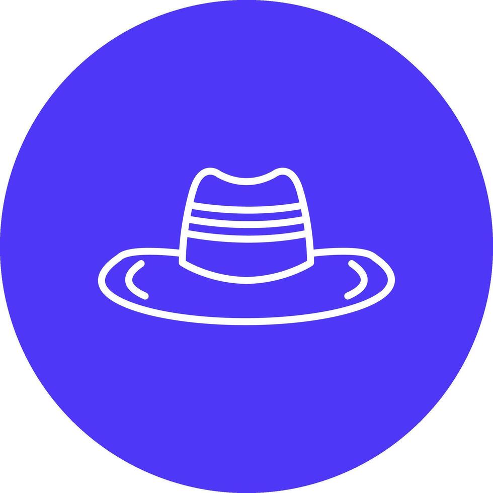 Cowboy Hat Line Multi Circle Icon vector