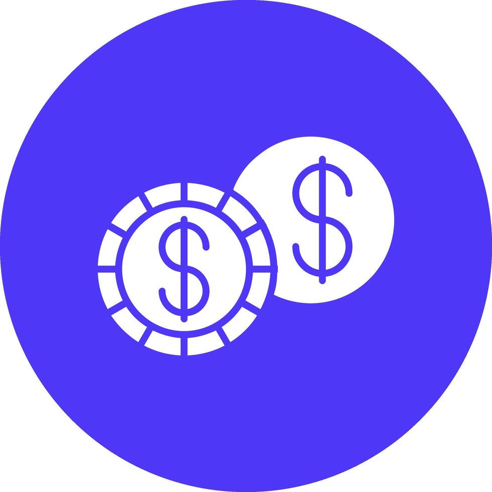 Dollar Glyph Multi Circle Icon vector