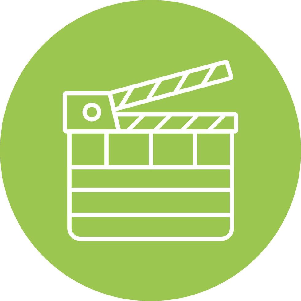 Clapperboard Line Multi Circle Icon vector