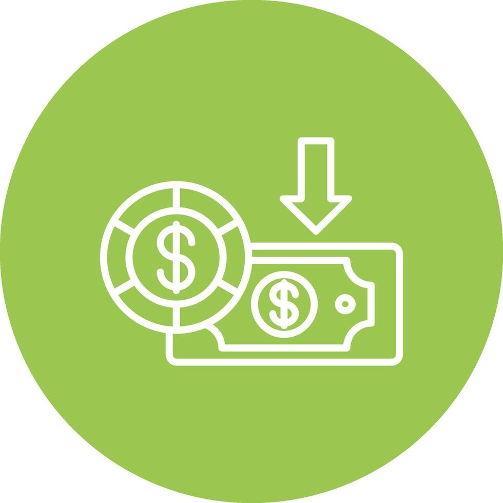Dollar Line Multi Circle Icon vector