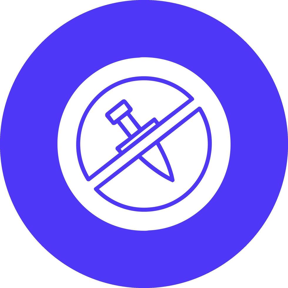No Knife Glyph Multi Circle Icon vector