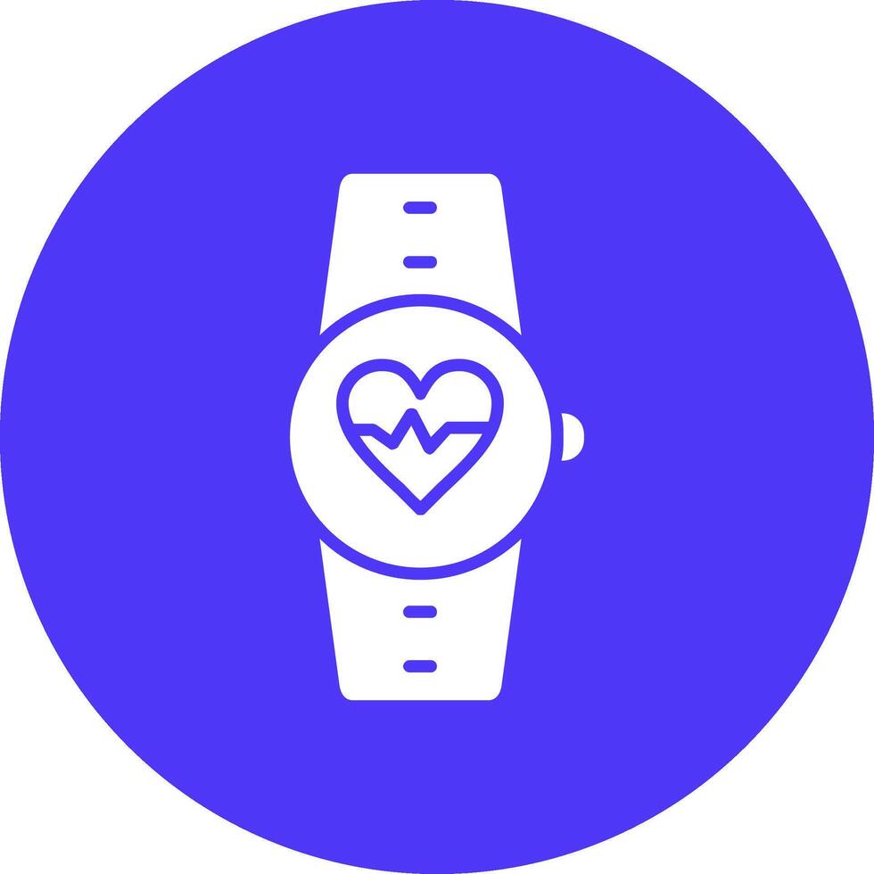 Heart Rate Monitor Glyph Multi Circle Icon vector