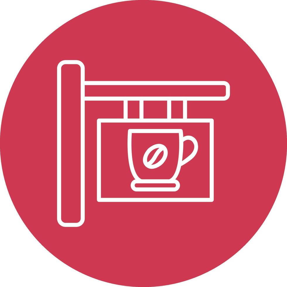 Cafe Signage Line Multi Circle Icon vector