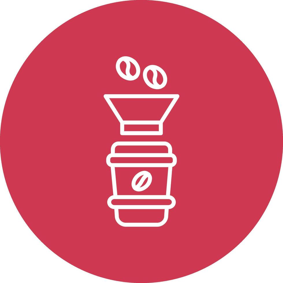Coffee Filter Line Multi Circle Icon vector