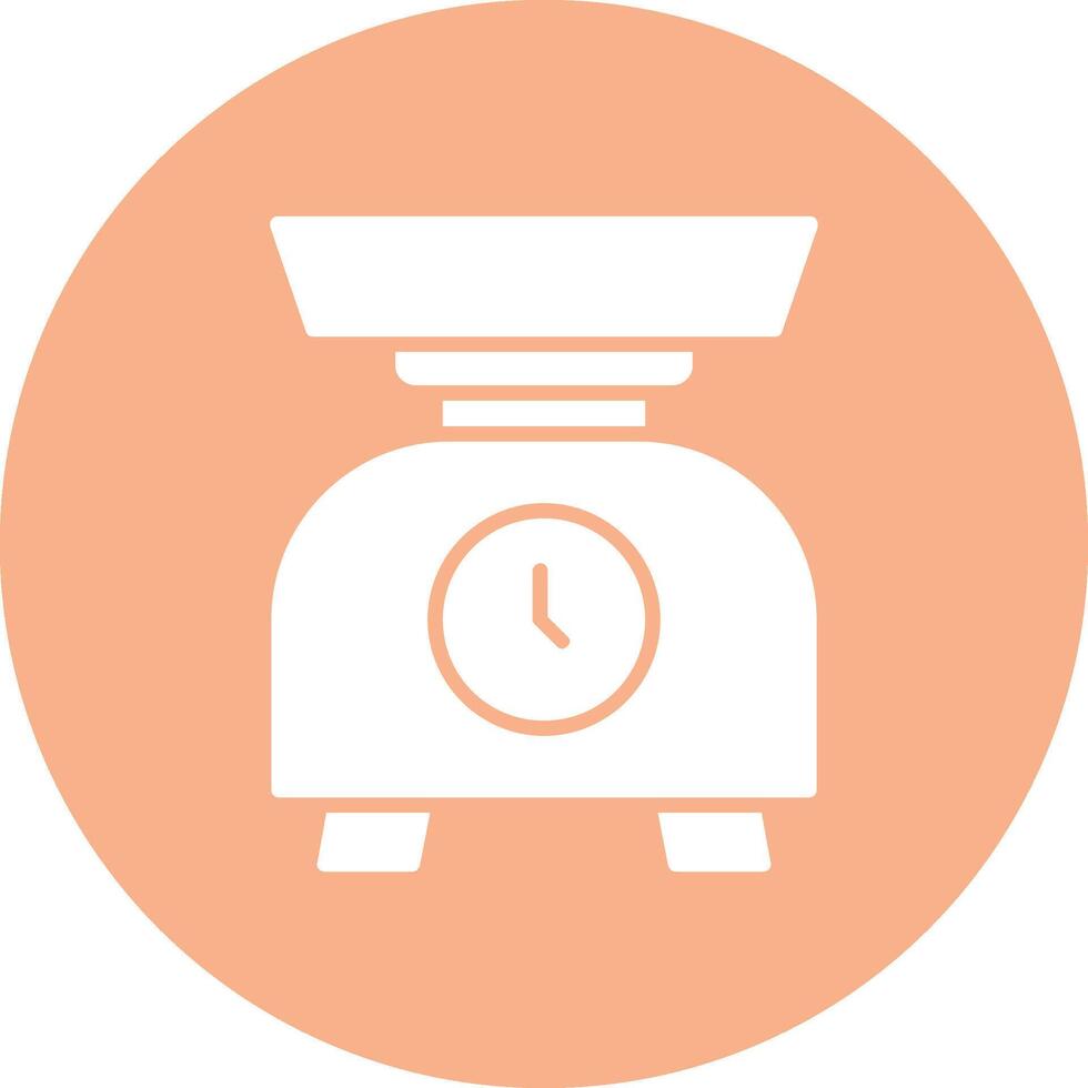 Kitchen Scale Glyph Multi Circle Icon vector