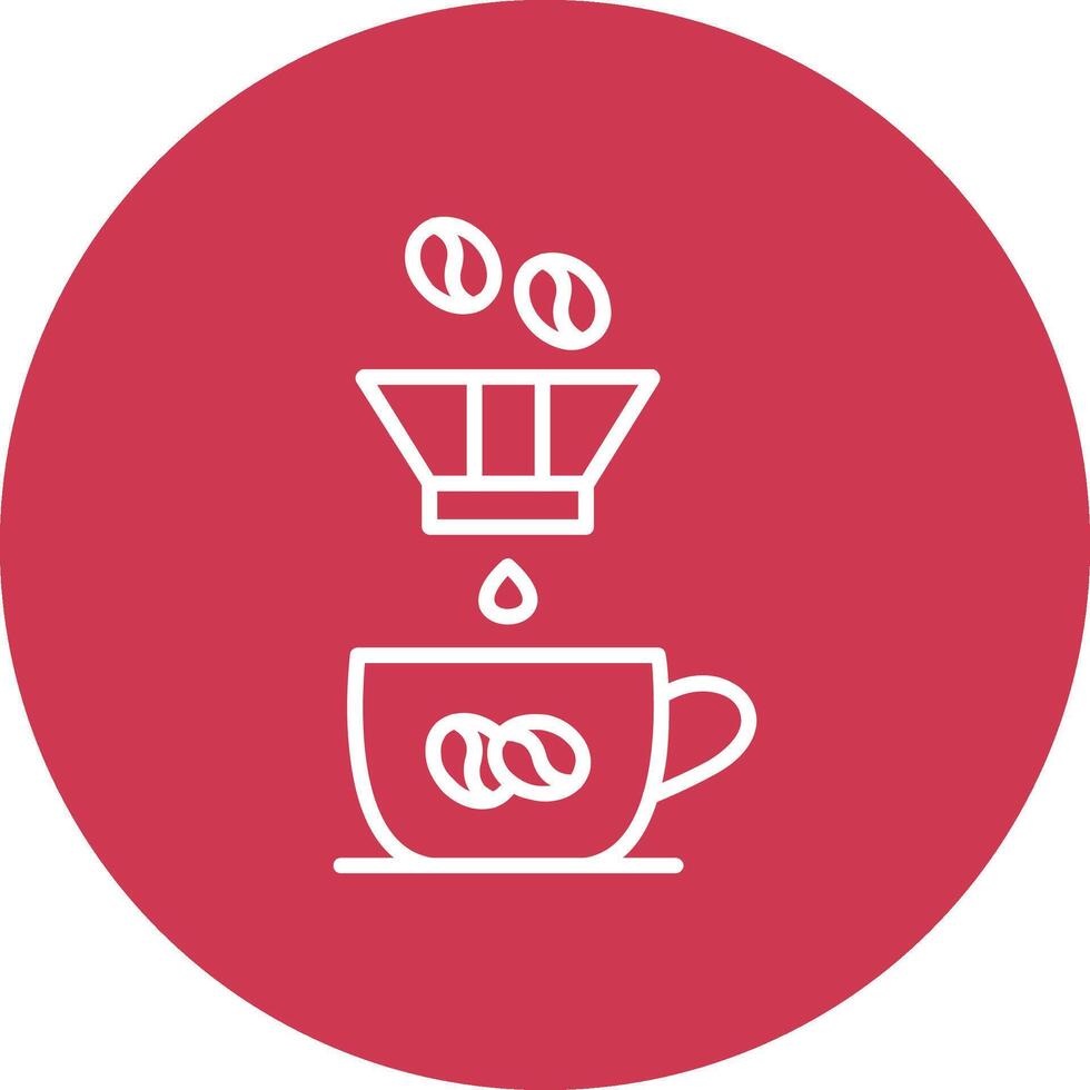 Coffee Filter Line Multi Circle Icon vector