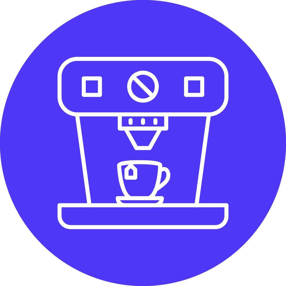 Coffee Machine Line Multi Circle Icon vector