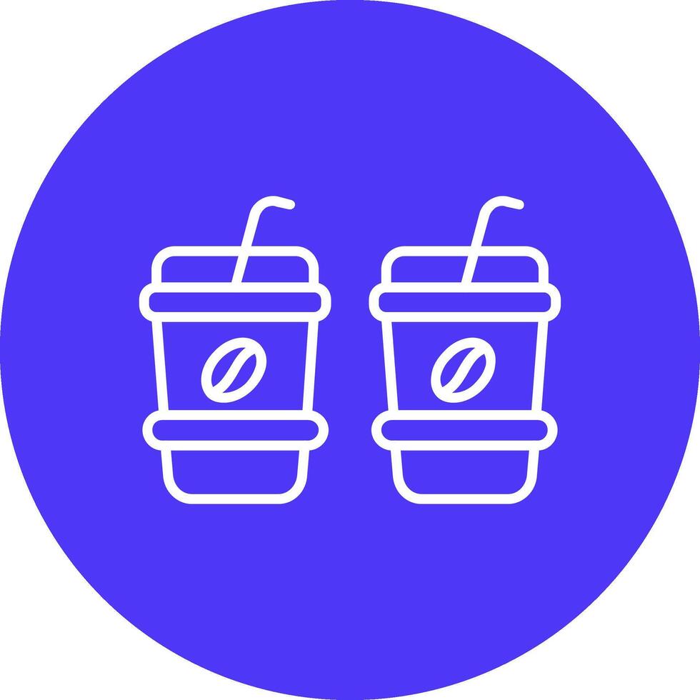 Coffee Cups Line Multi Circle Icon vector