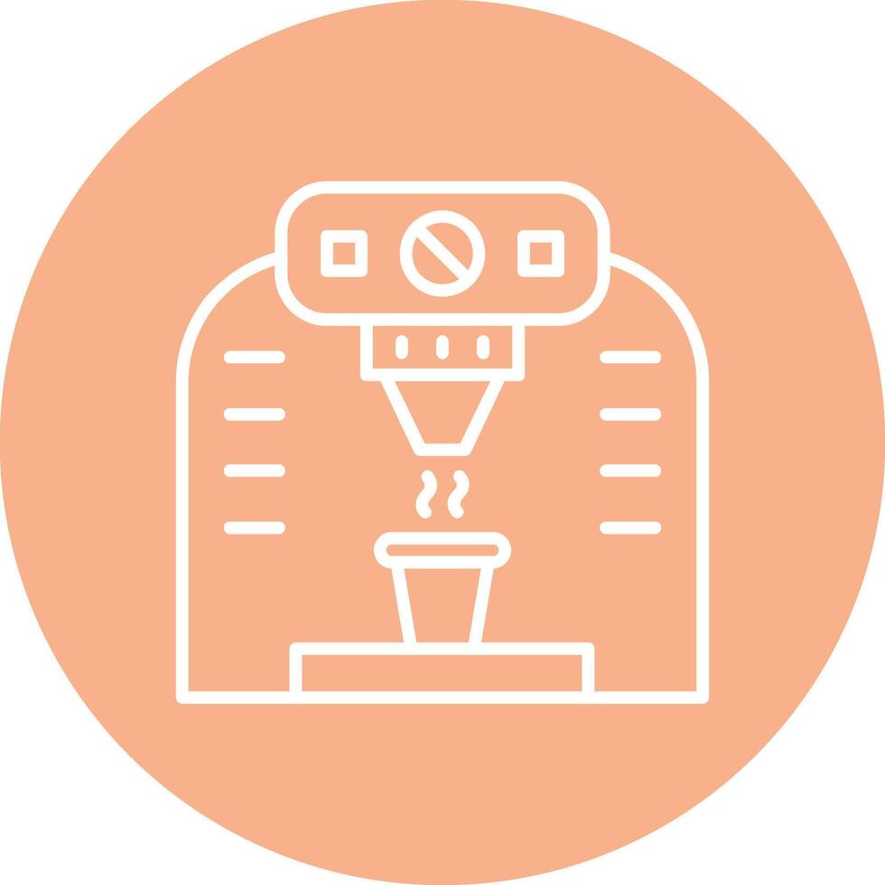 Coffee Machine Line Multi Circle Icon vector