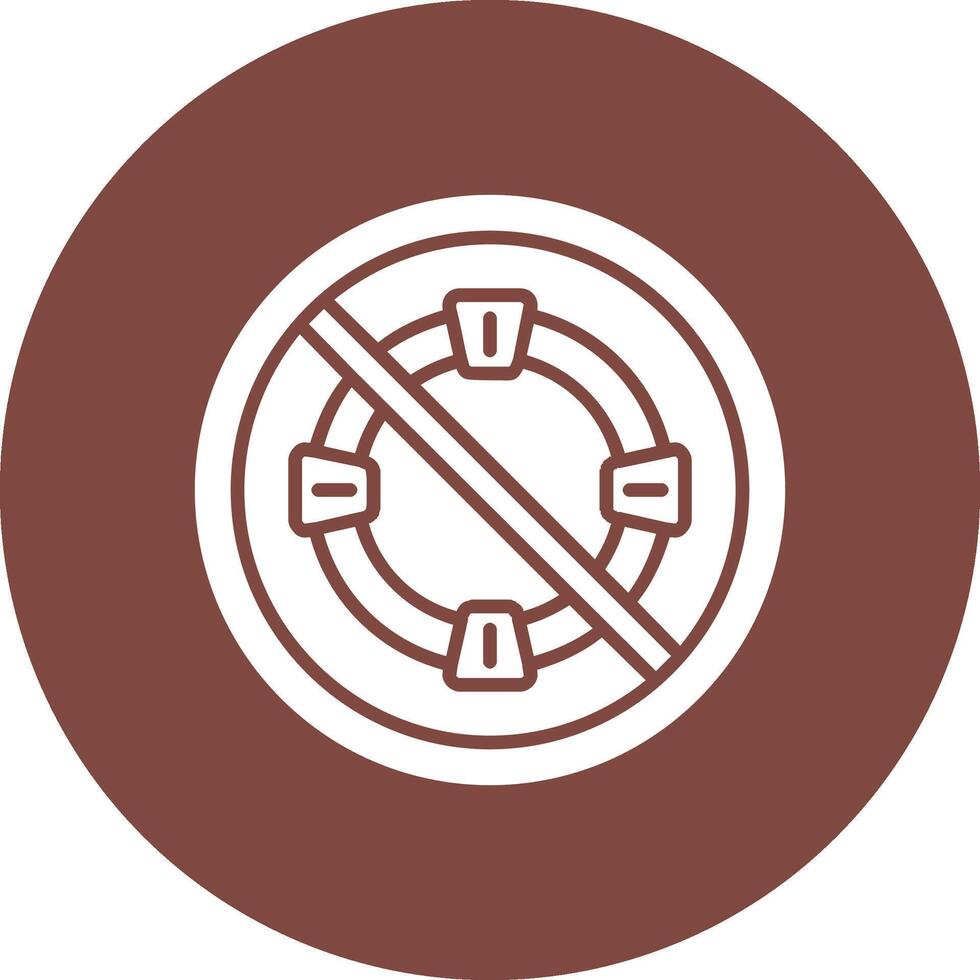 Prohibited Sign Glyph Multi Circle Icon vector