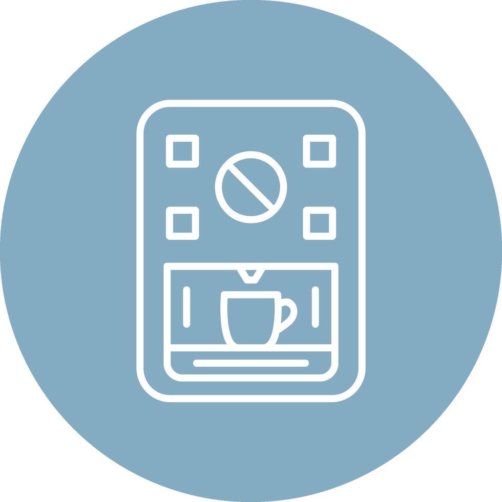 Coffee Machine Line Multi Circle Icon vector