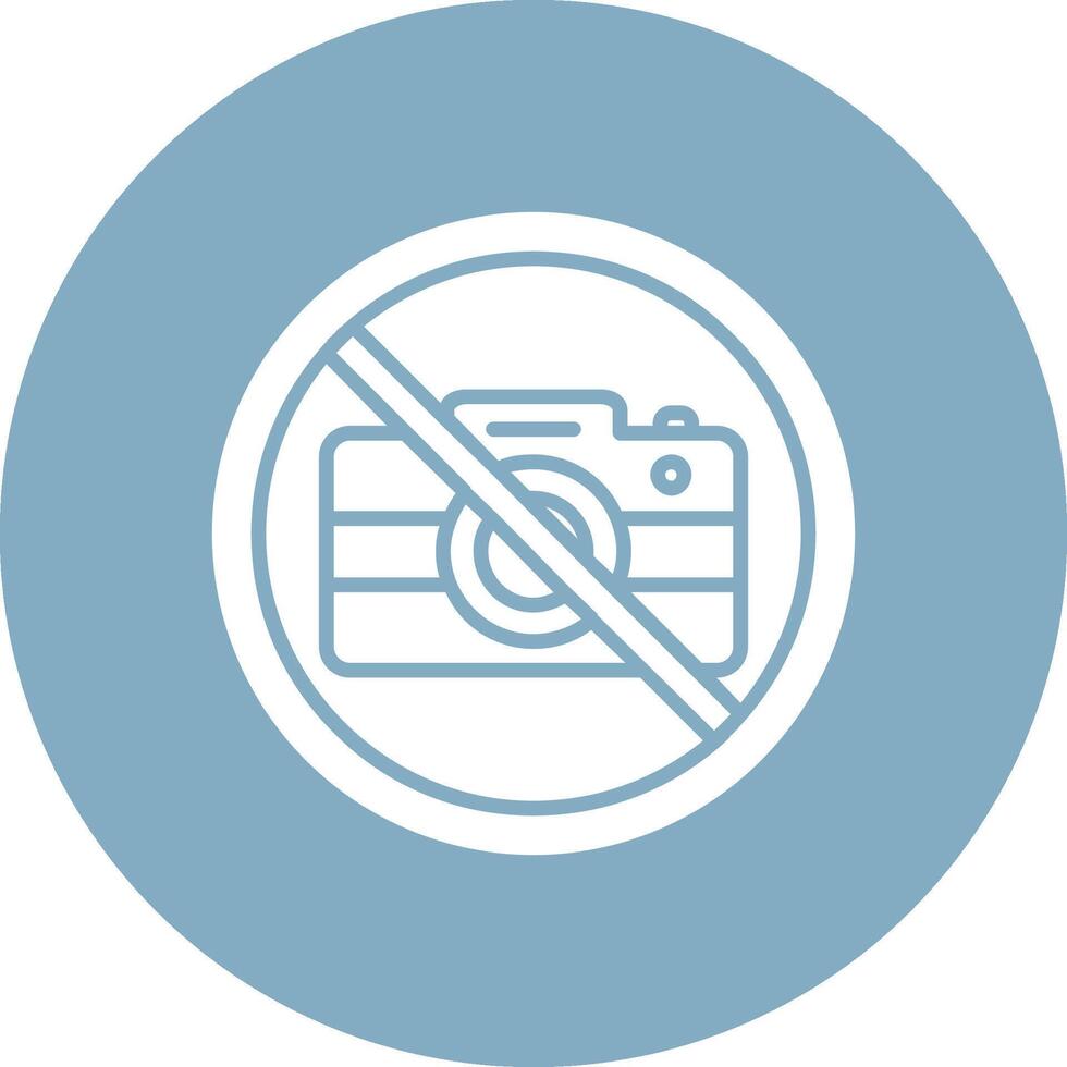 No Camera Glyph Multi Circle Icon vector