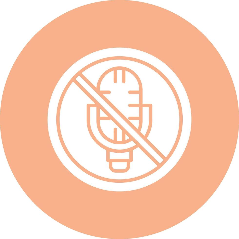 No Microphone Glyph Multi Circle Icon vector