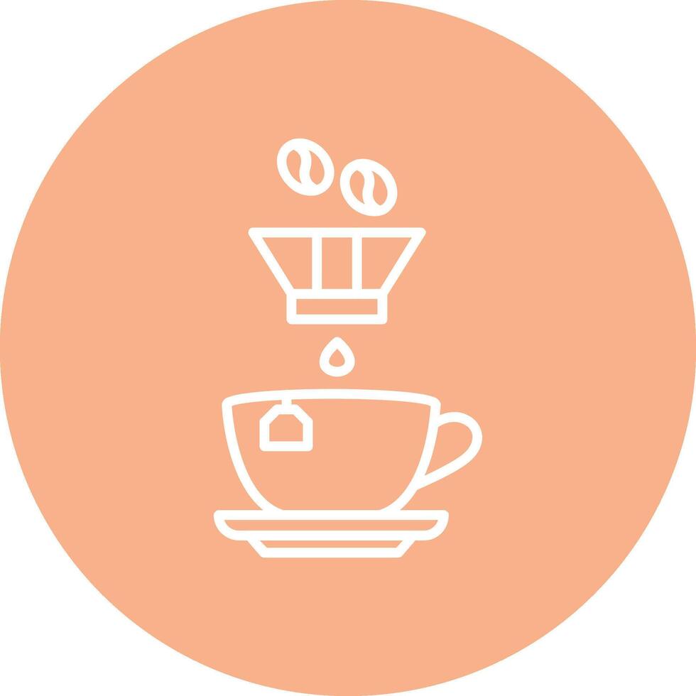 Coffee Filter Line Multi Circle Icon vector