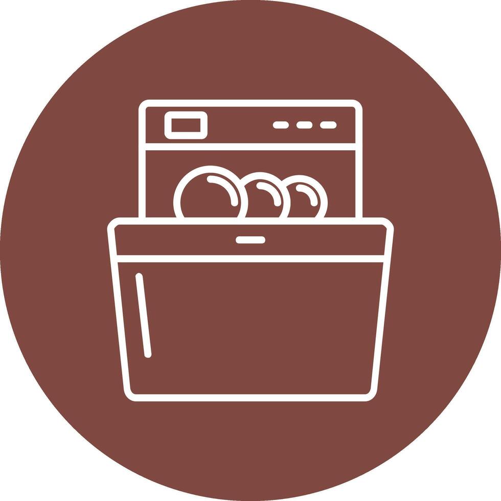 Dish Washing Line Multi Circle Icon vector
