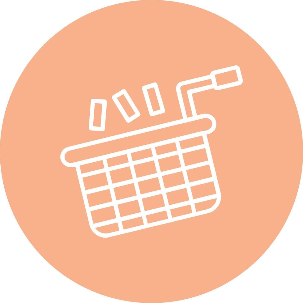 Deep Fryer Line Multi Circle Icon vector