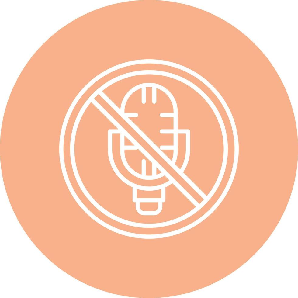No Microphone Line Multi Circle Icon vector