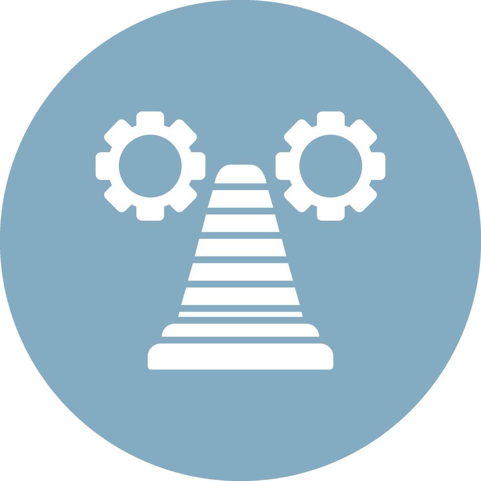 Traffic Cone Glyph Multi Circle Icon vector