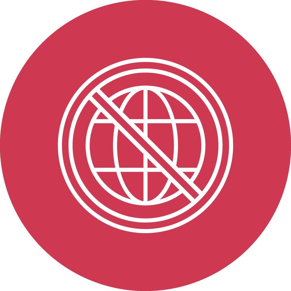 Prohibited Sign Line Multi Circle Icon vector