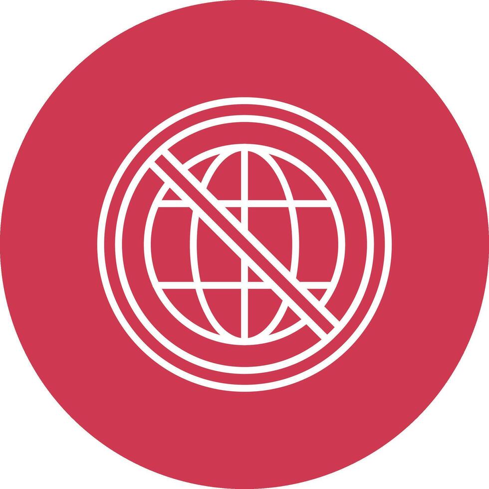 Prohibited Sign Line Multi Circle Icon vector