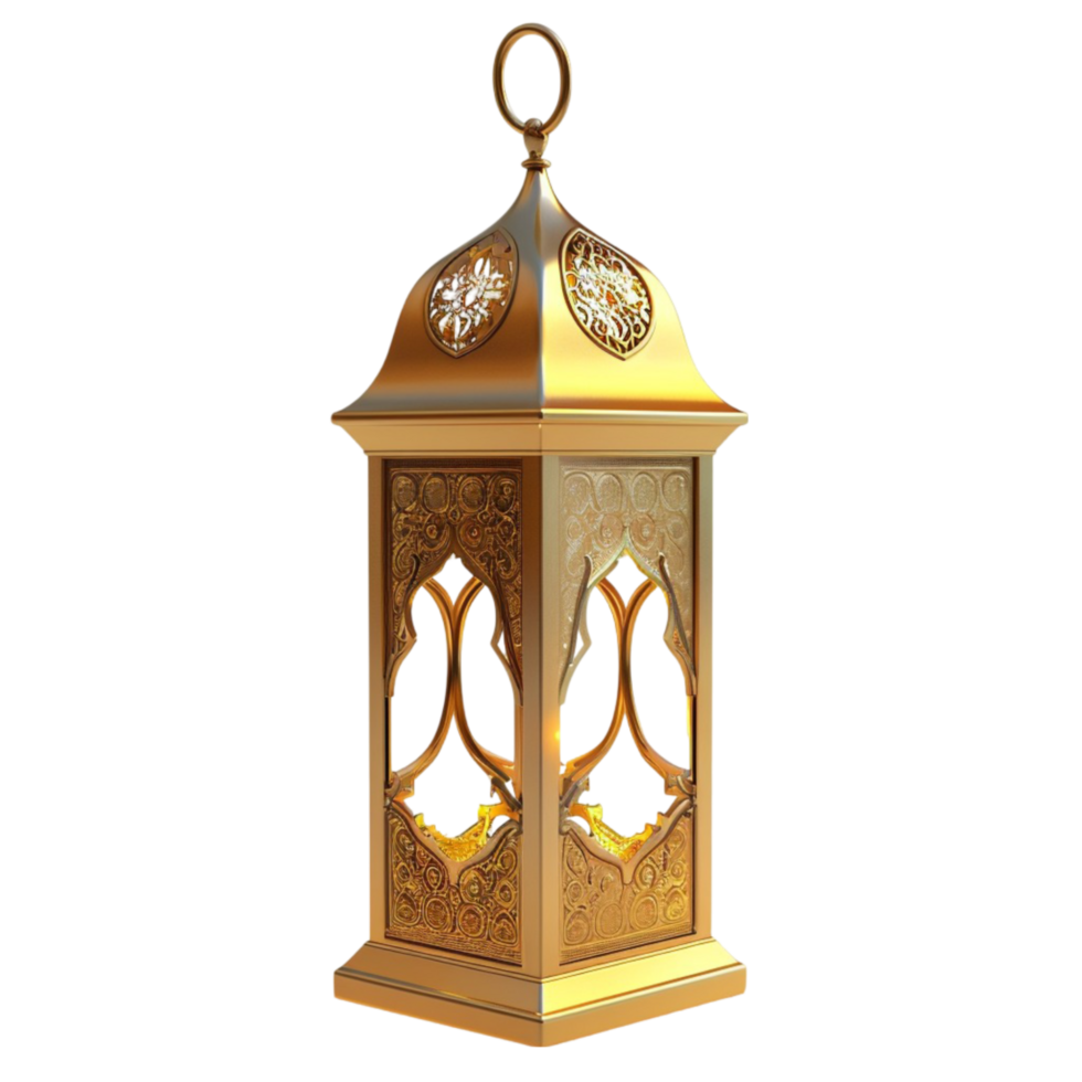 Golden Arabic Lantern, Arab AI-Generative png