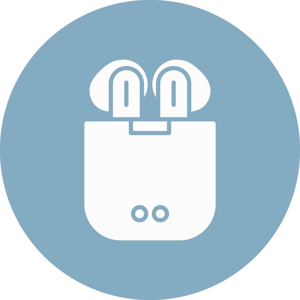 Earbuds Glyph Multi Circle Icon vector