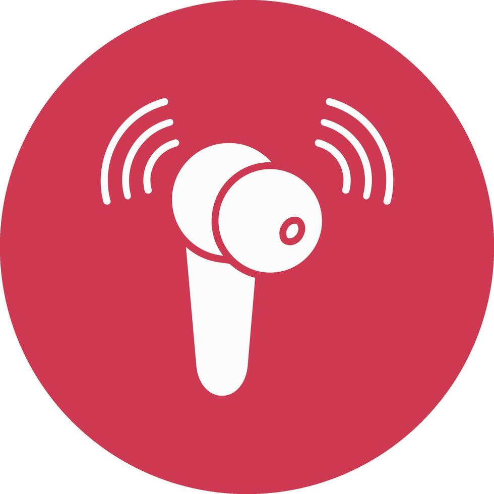 Earbud Glyph Multi Circle Icon vector