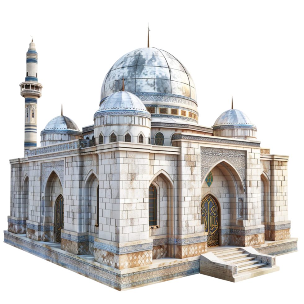 islamico architettura 3d elemento isolato su trasparente sfondo ai-generativo png