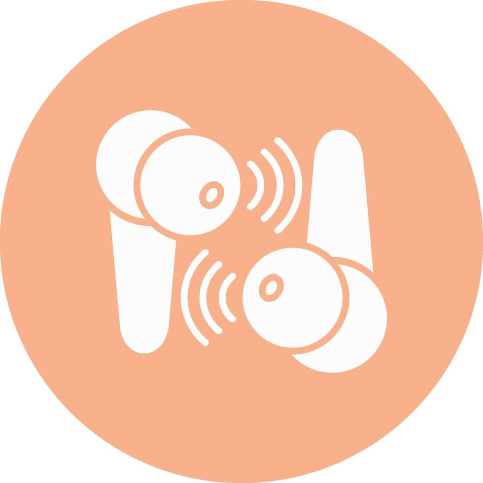 Earbuds Glyph Multi Circle Icon vector