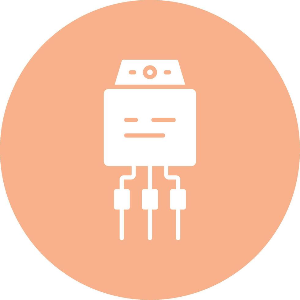 Transistor Glyph Multi Circle Icon vector