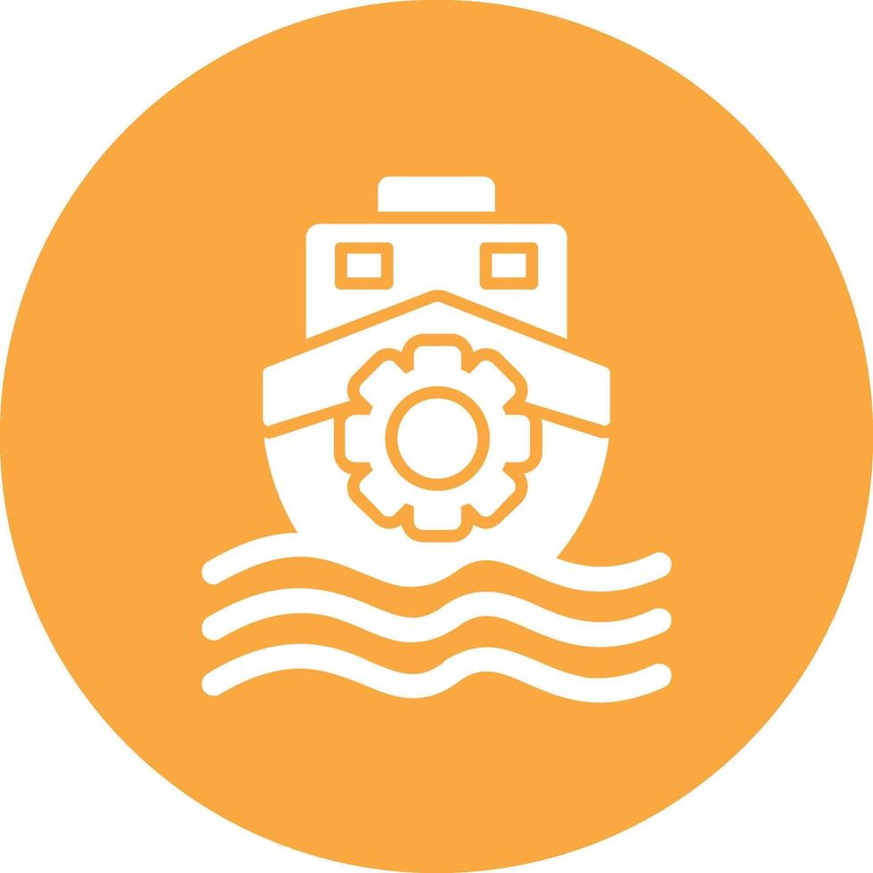Boat Glyph Multi Circle Icon vector